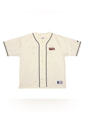 Vintage 90s San Francisco Giants MLB Russell Athletic Zip Jersey XXL Cream XXL